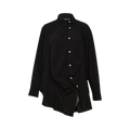 Comme des Garçons Irregular Pleated Blouse "Black"