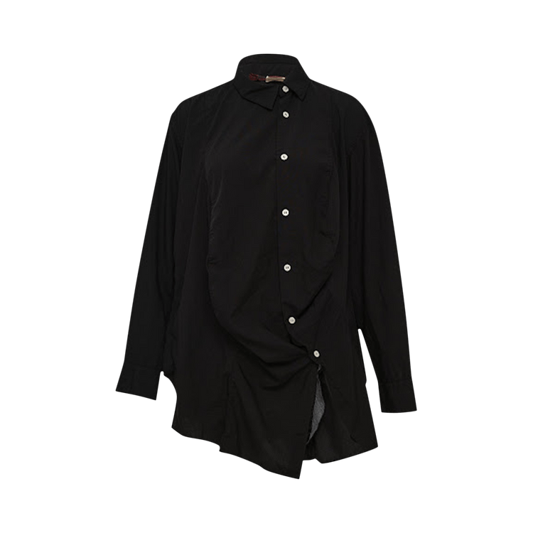 Comme des Garçons Irregular Pleated Blouse "Black"