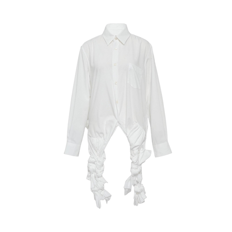 Comme des Garçons Draped Pleated Shirt "White"