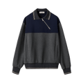 Miu Miu Zipper Sweatshirt "Anthracite/Grey Blue"