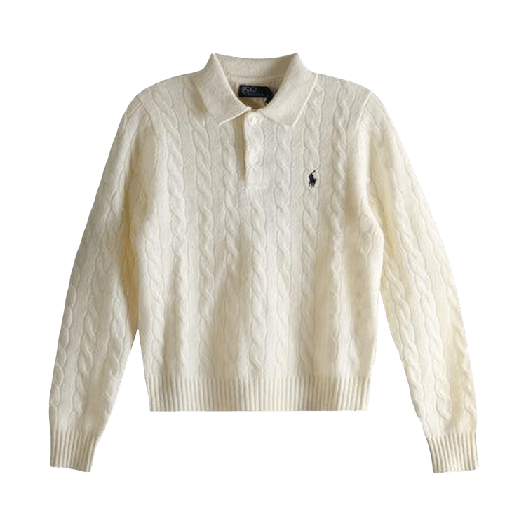 Polo Ralph Lauren Long Sleeve Collared Pullover Sweater "Authentic Cream"