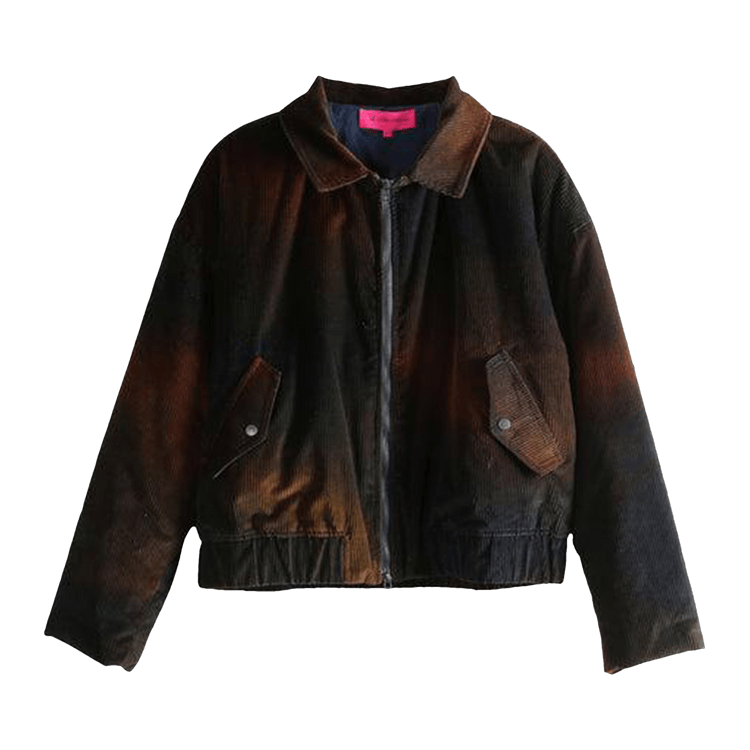 The Elder Statesman Ombre Cord Boxy Jacket "Midnight"