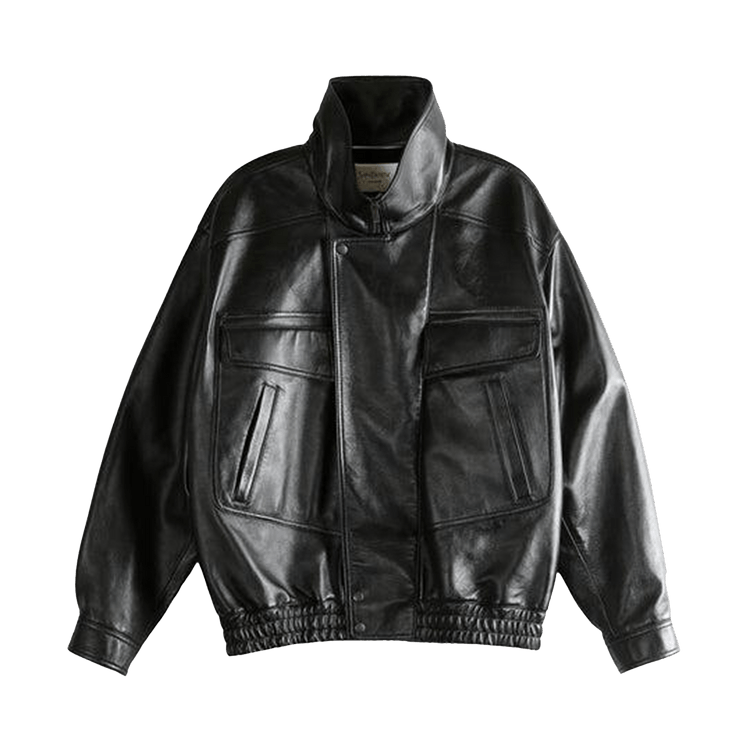 Saint Laurent Stand Collar Bomber Jacket "Noir"