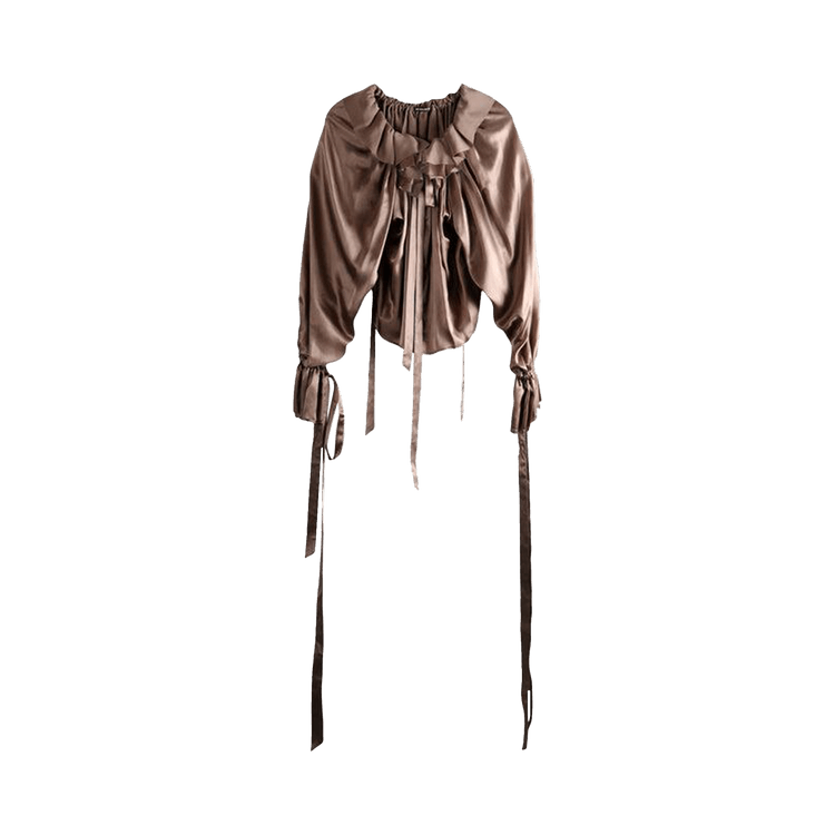 Ann Demeulemeester Stee Ruffled Drawstrings Stain Washe Top "Antique Rose"