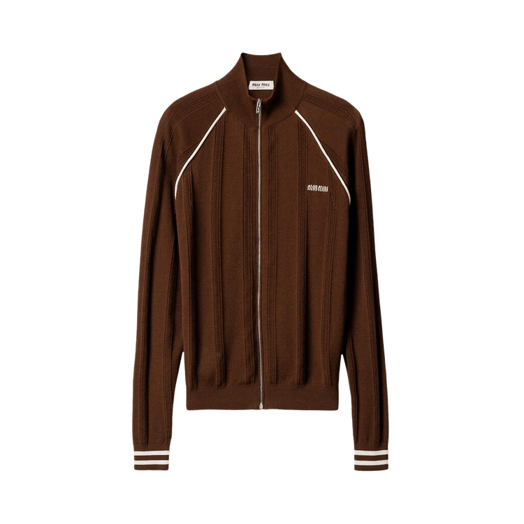 Miu Miu Cotton Track Jacket "Cocoa Brown/Natural"