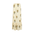 Gucci Embroidered Linen Tiered Skirt "White"
