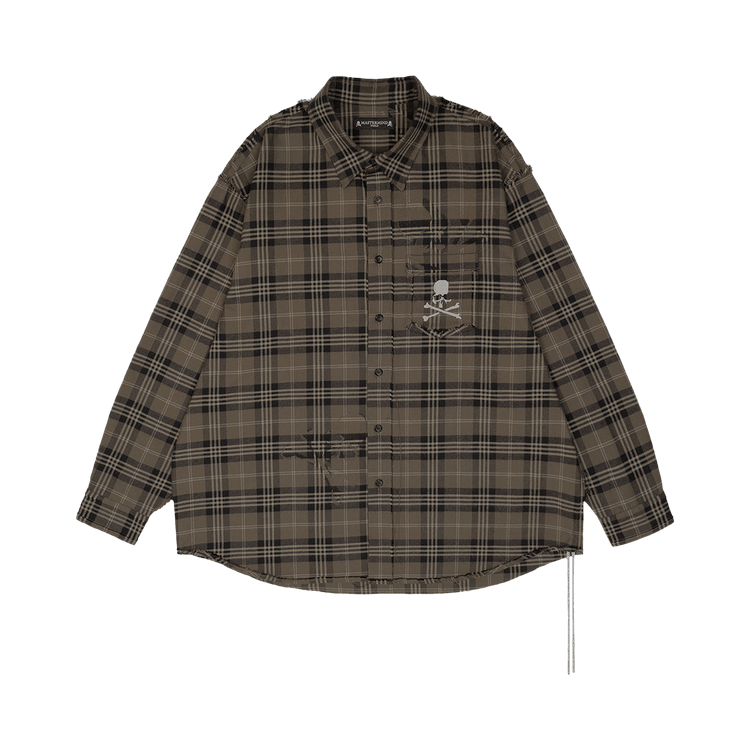 Mastermind World Reversible Raw Edge Plaid Shirt "Grey Plaid"