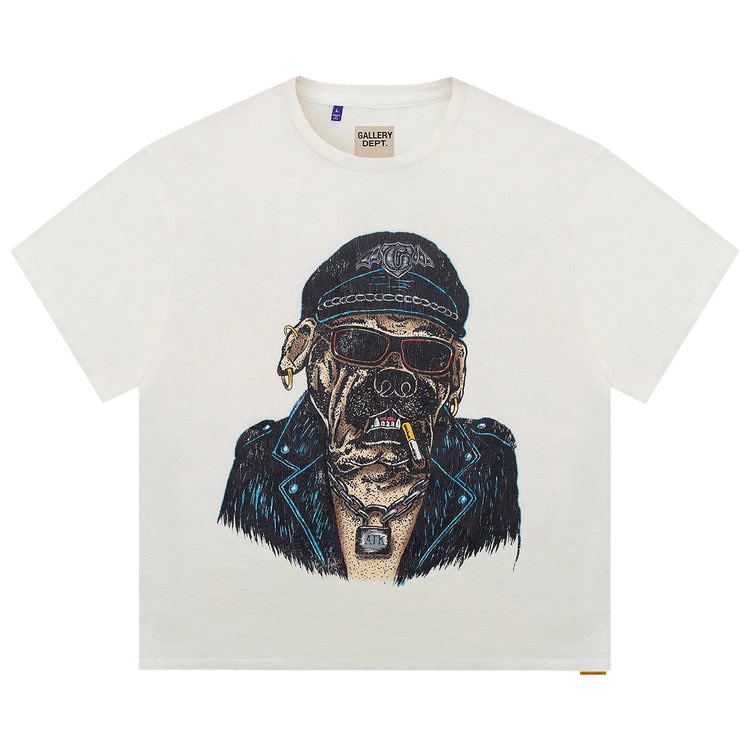 Gallery Dept. Oct Biker Dog Tee "Light Archival White"