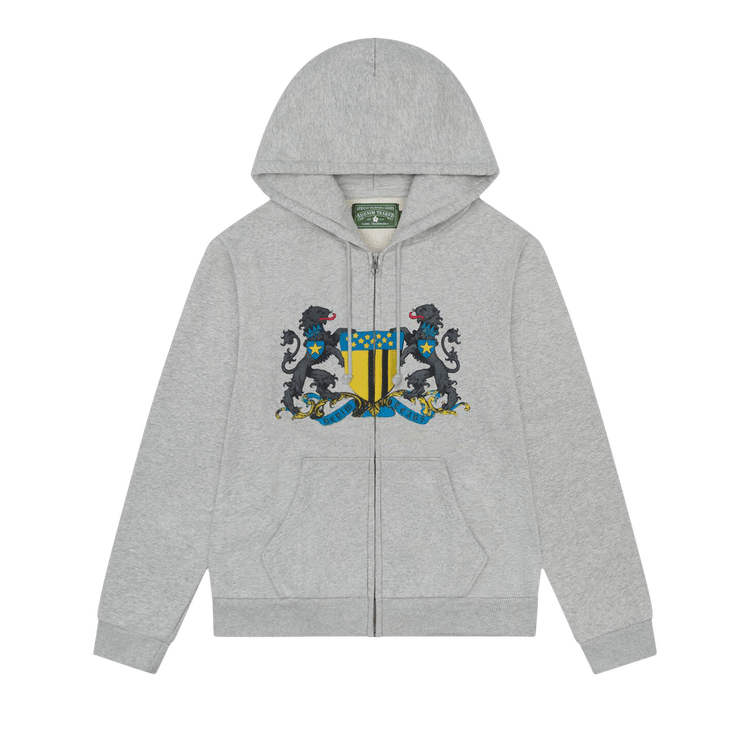 Denim Tears Panther Crest Zip Up Hoodie "Grey"