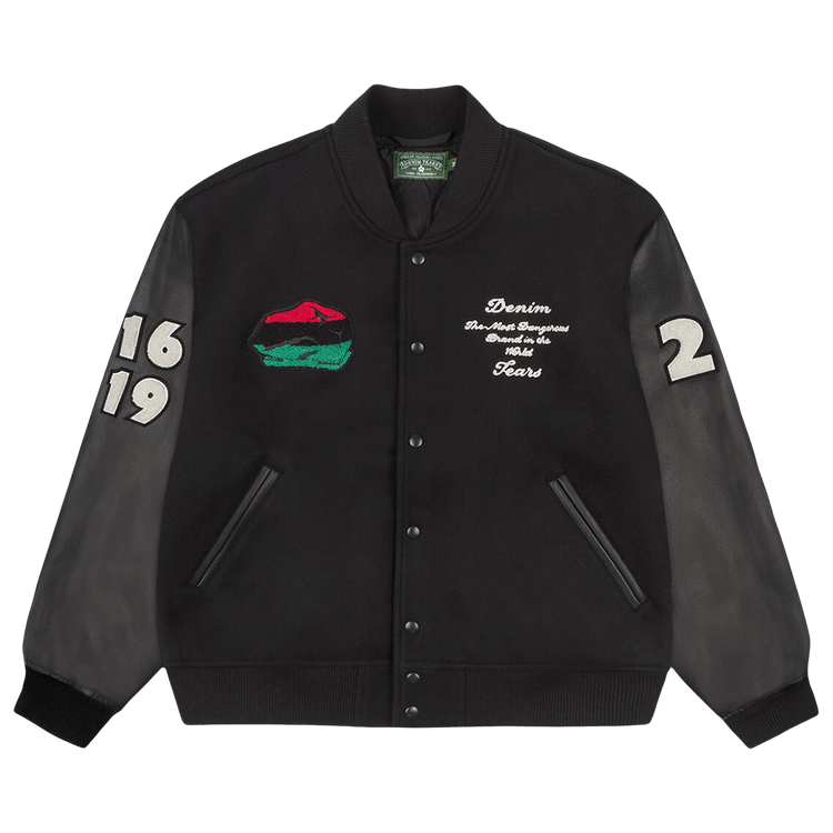 Denim Tears Peace Wreath Varsity Jacket "Black"