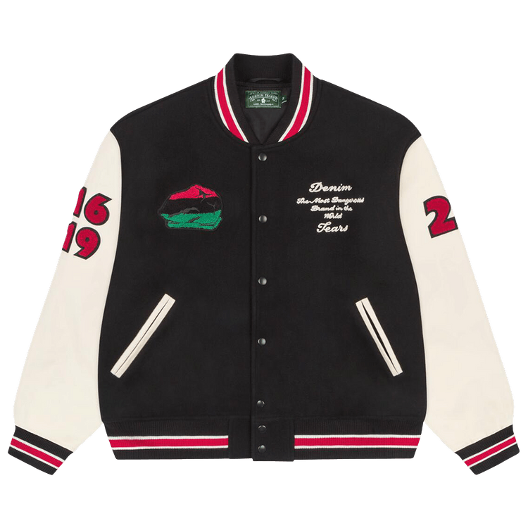 Denim Tears Peace Wreath Varsity Jacket "Black/White"