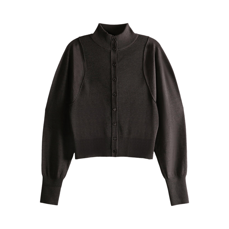 Amomento Blocking Button Up Cardigan "Dark Brown"