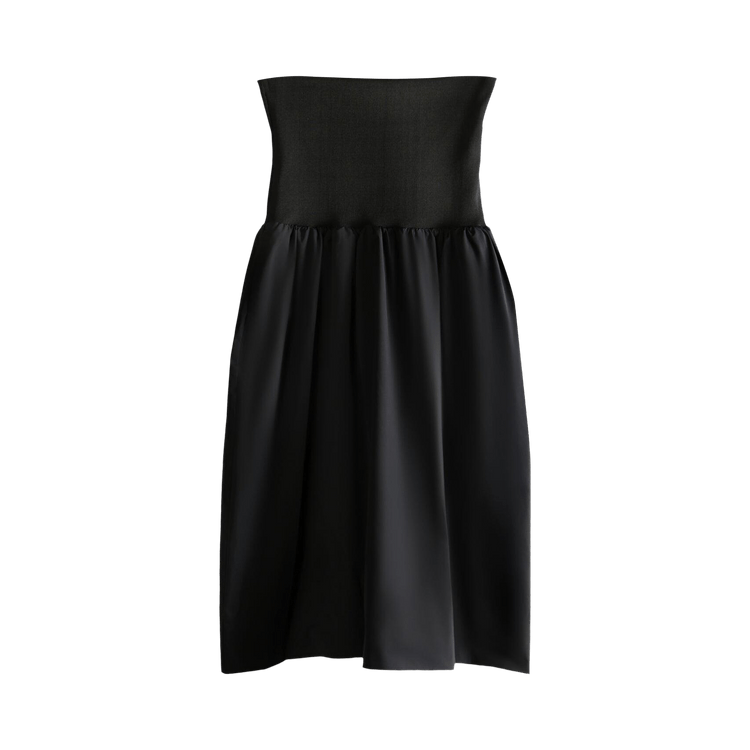 Amomento Taffeta Shirring Flare Skirt "Black"