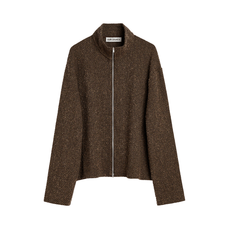 Our Legacy Shrunken Fullzip Polo Coat "Brown Sparse Buckle Weave"