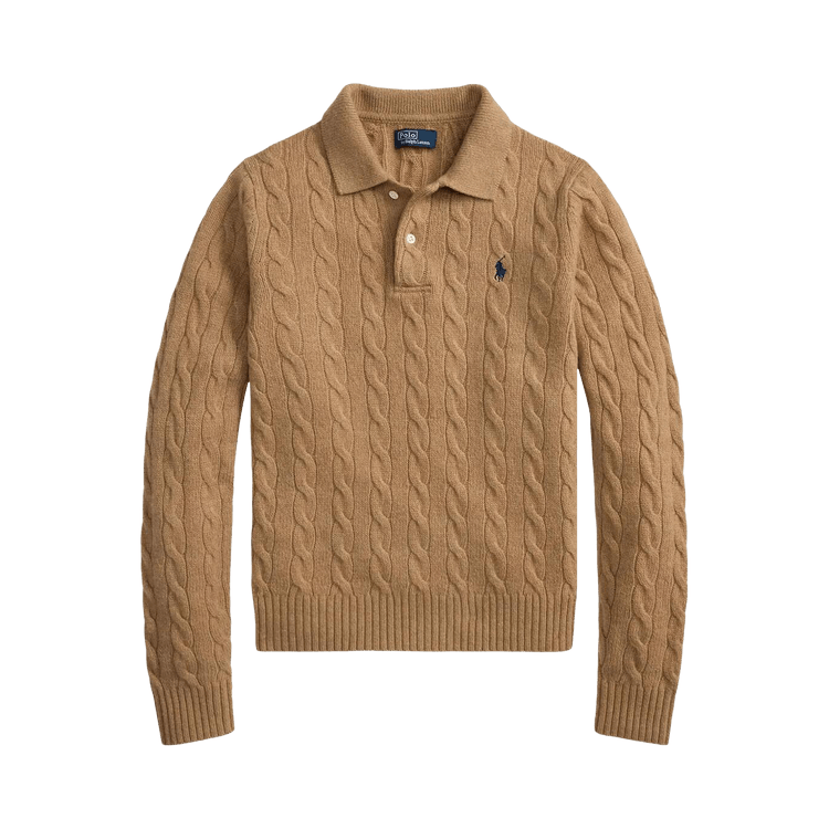 Polo Ralph Lauren Long Sleeve Collared Pullover Sweater "Camel Melange"