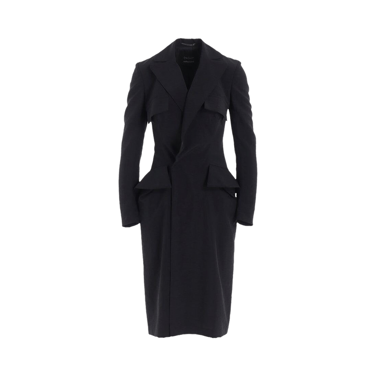 Yohji Yamamoto Flap Detail Slim Dress "Black"