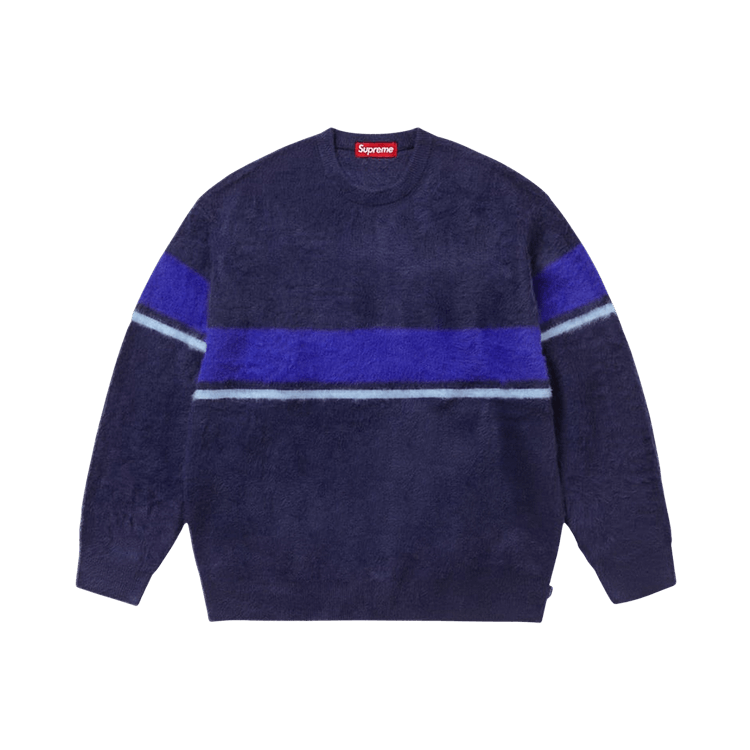 Supreme Brushed Stripe Sweater "Navy"