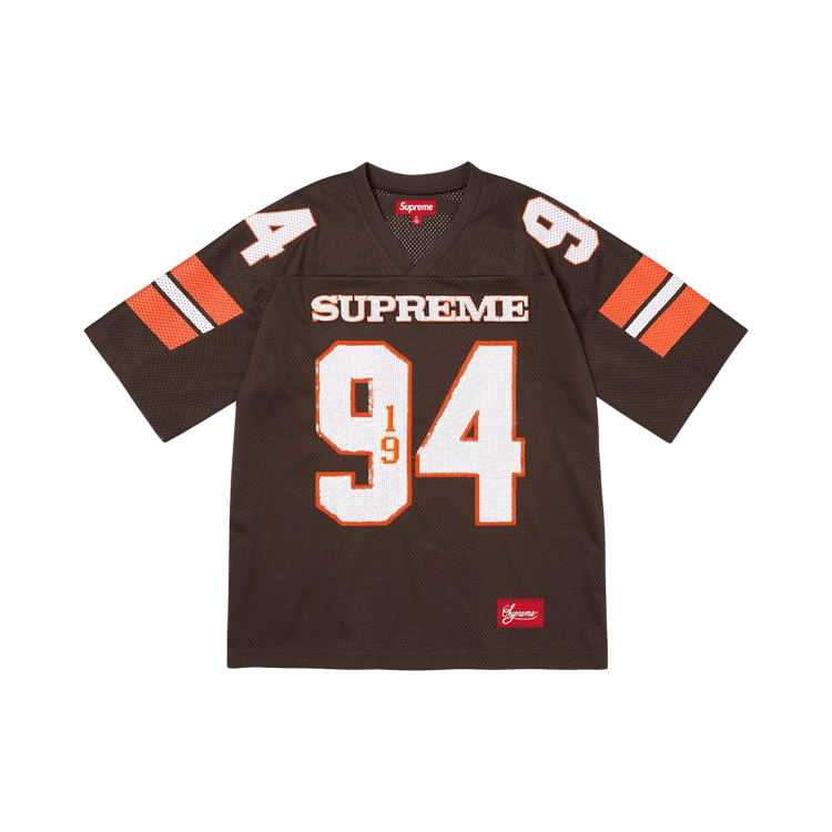 Supreme Sequin Football Jersey "Brown"