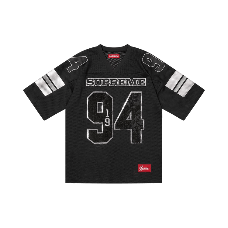 Supreme Sequin Football Jersey "Black"