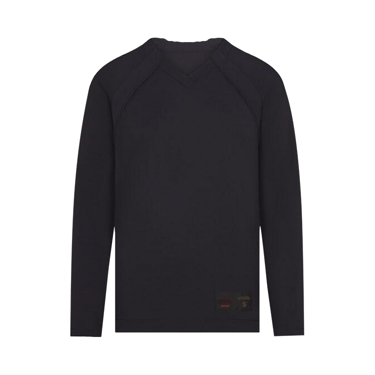 NikeSKIMS Airy V-Neck Oversized Long Sleeve Top "Obsidian"