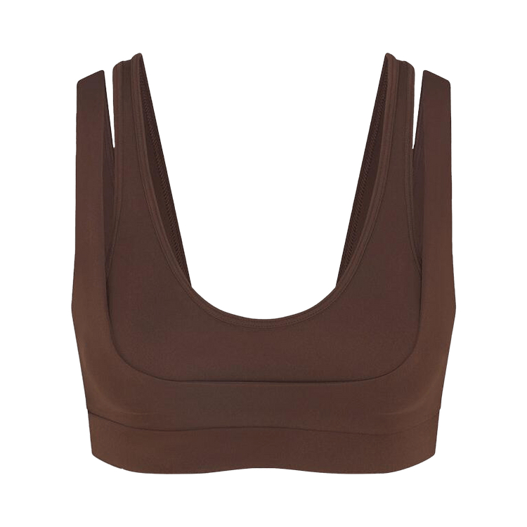 NikeSKIMS Matte Double Strap Scoop Bra "Dark Sepia"