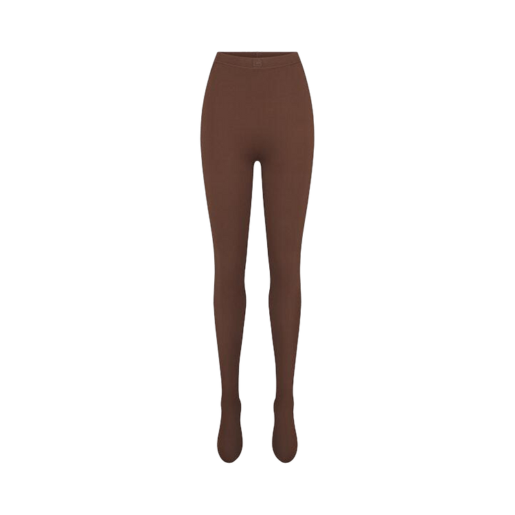 NikeSKIMS Matte Footsie Grip Legging "Dark Sepia"