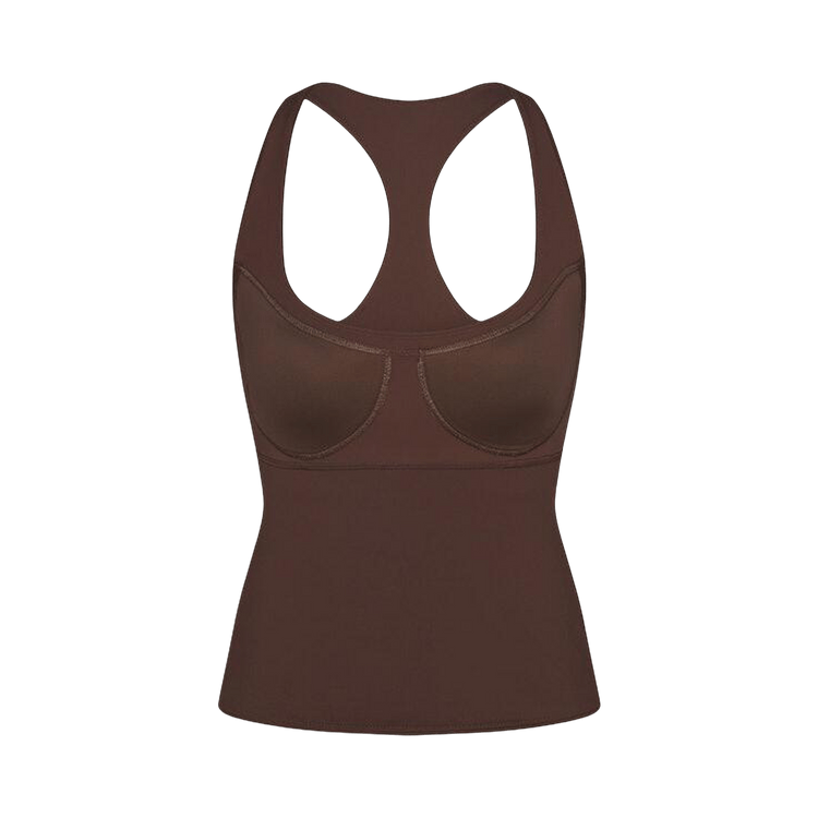 NikeSKIMS Matte Racer Back Tank "Dark Sepia"