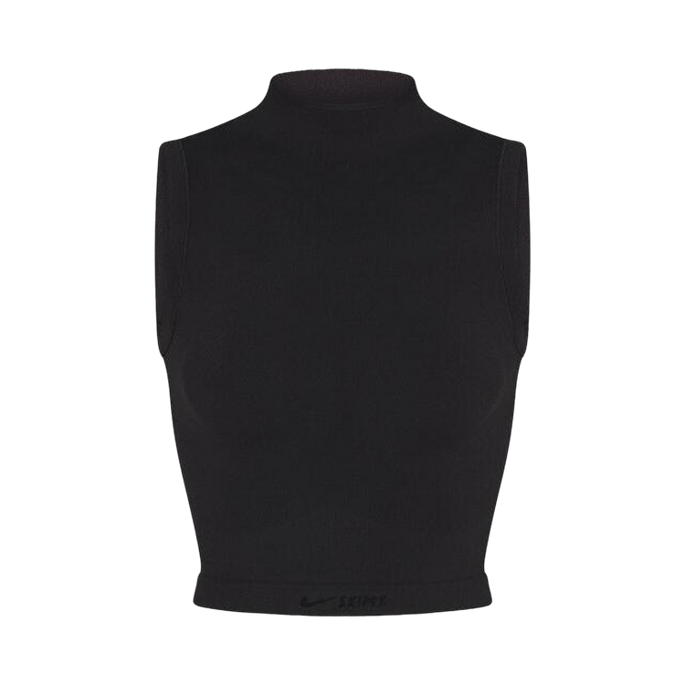 NikeSKIMS Vintage Seamless Mock Neck Bra Top "Obsidian"