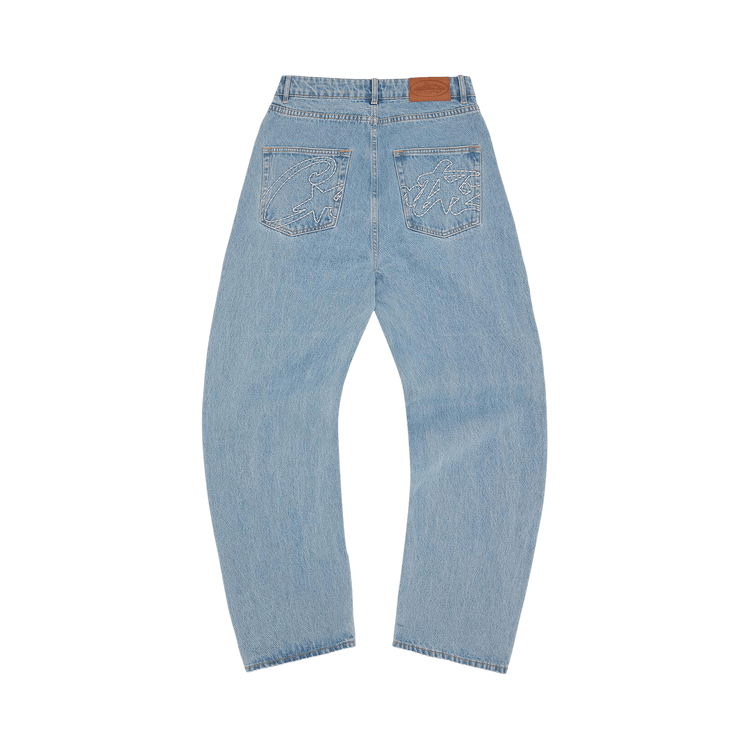 Corteiz Allstarz Denim Baggy Jeans "Washed Blue"