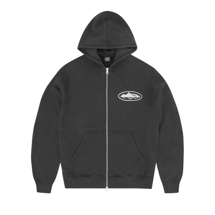 Corteiz Island Puff Print Zip Hoodie "Black"
