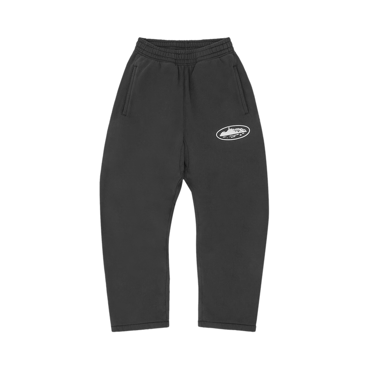 Corteiz Island Puff Print Open Hem Sweatpant "Black"