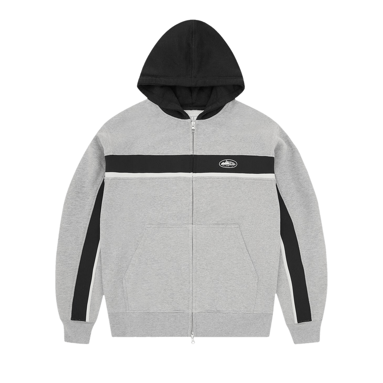 Corteiz Ribbed Sporteiz Zip Hoodie "Heather Grey"