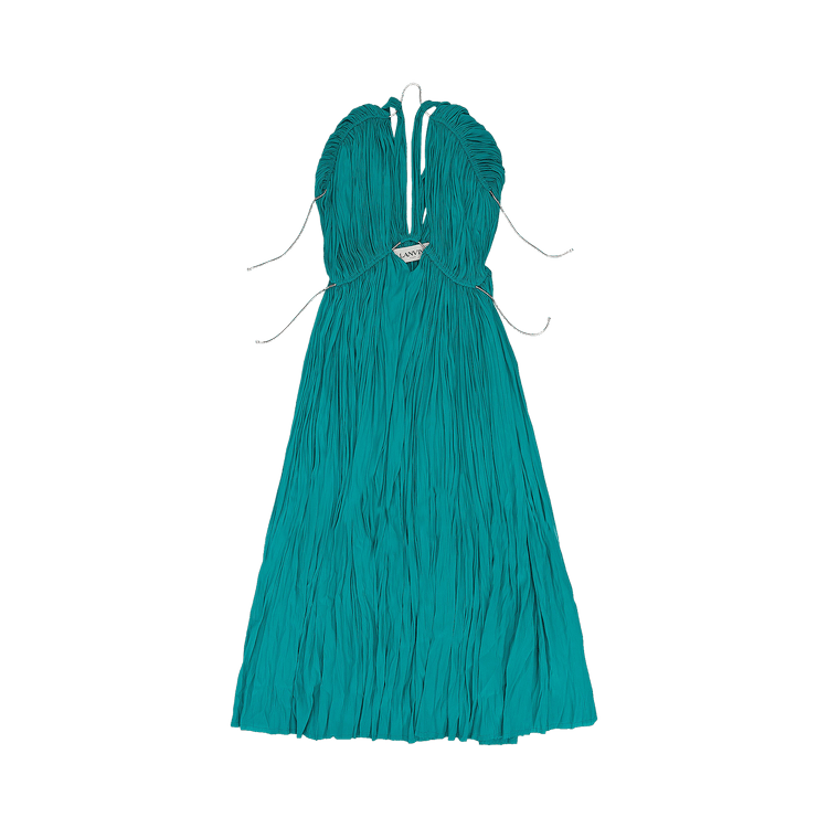 Lanvin Long Pleated Dress "Aquamarine"