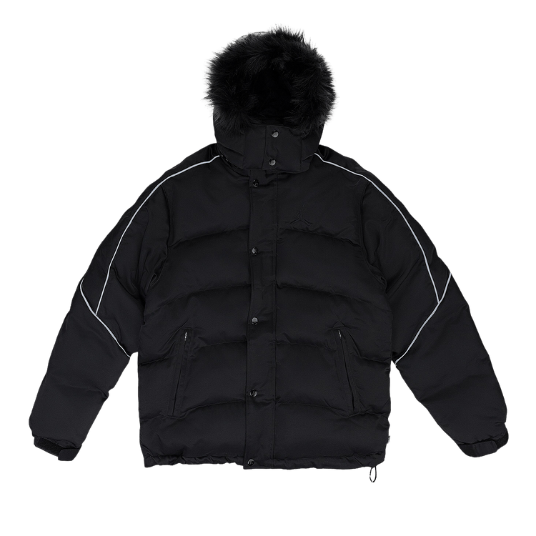Supreme x Air Jordan Jacket With Fur Hoodie "Black"