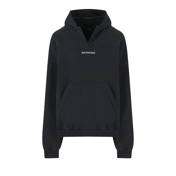 Balenciaga Polo Hoodie "Faded Black/White"