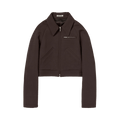 Auralee Twisted Double Cloth Cropped Zip Blouson "Dusty Red"