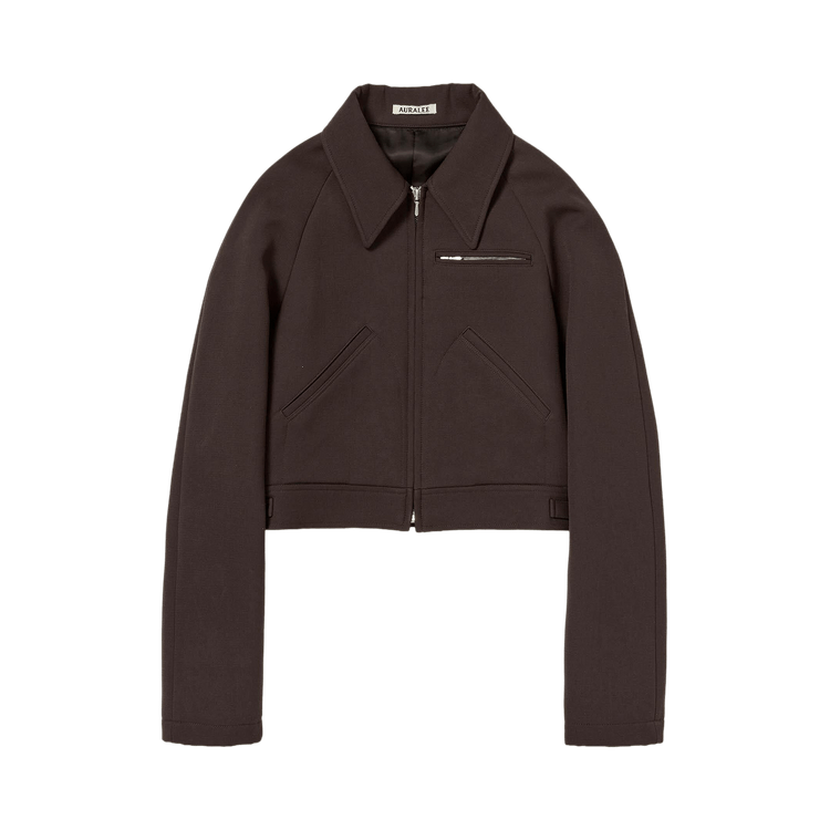 Auralee Twisted Double Cloth Cropped Zip Blouson "Dusty Red"