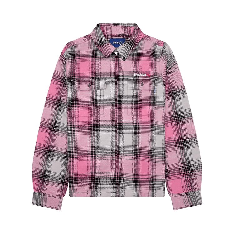 Awake NY Flannel Zip Shirt "Pink"