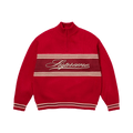 Supreme Script Stripe Half Zip Sweater "Red"