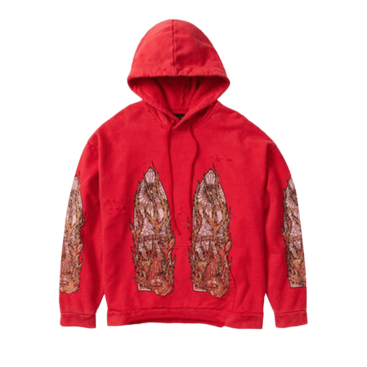 Who Decides War Flame Glass Hooded Pullover "Ruby"