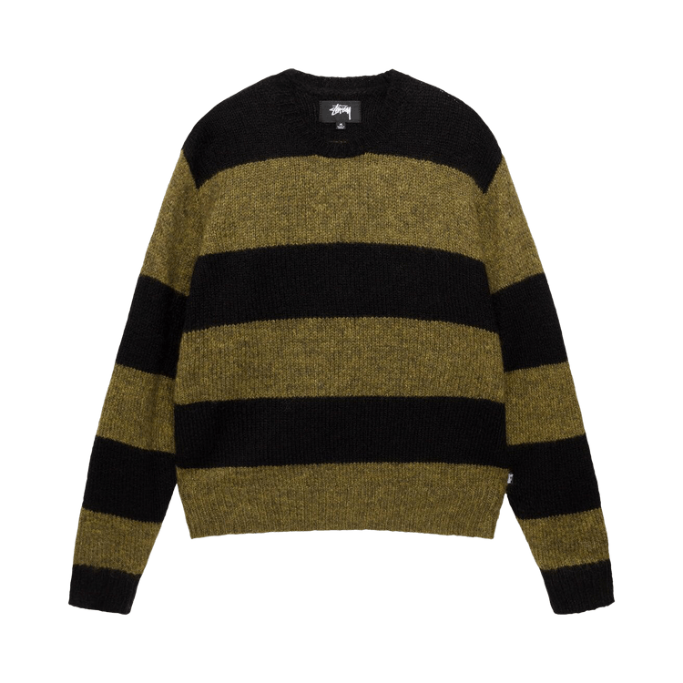 Stussy Big Stripe Crew "Dark Olive"
