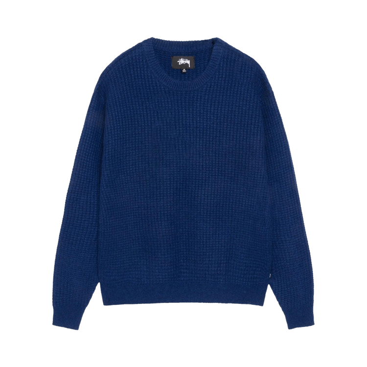 Stussy Waffle Cashmere Crew "Navy"