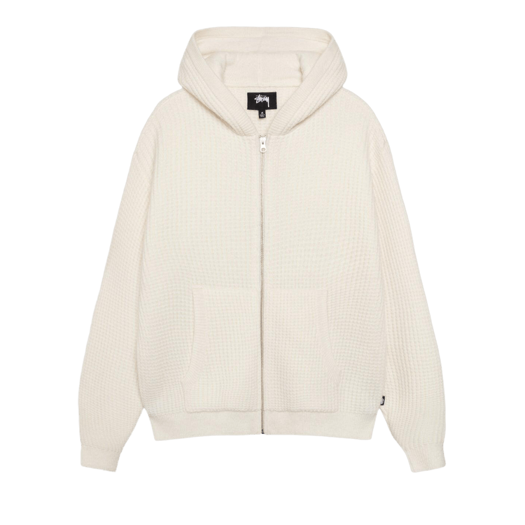 Stussy Waffle Cashmere Zip Hoodie "Ivory"