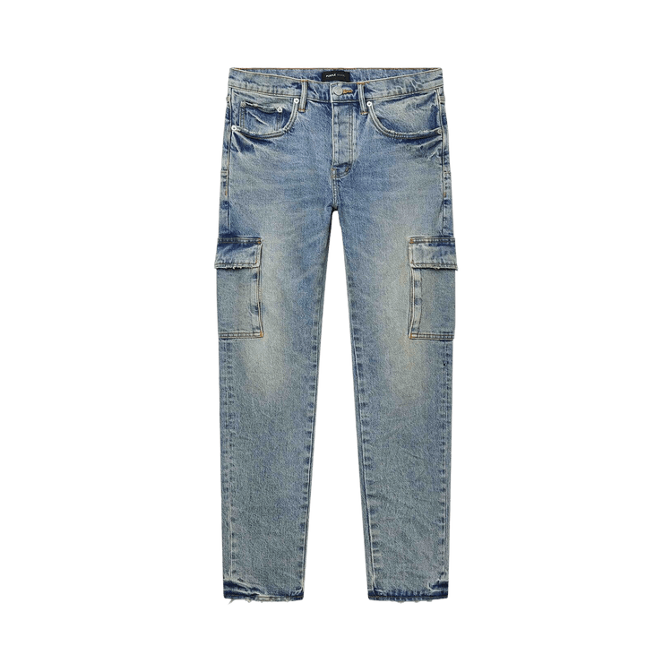 PURPLE BRAND Blue Stone Cargo Skinny Fit Jeans "Light Indigo"
