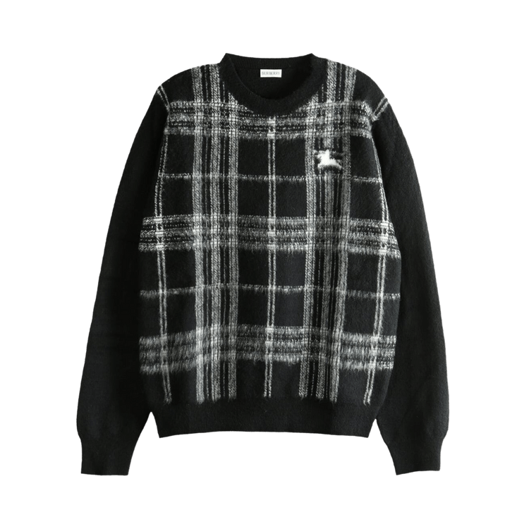 Burberry Check Crew Neck Sweater "Black/White"