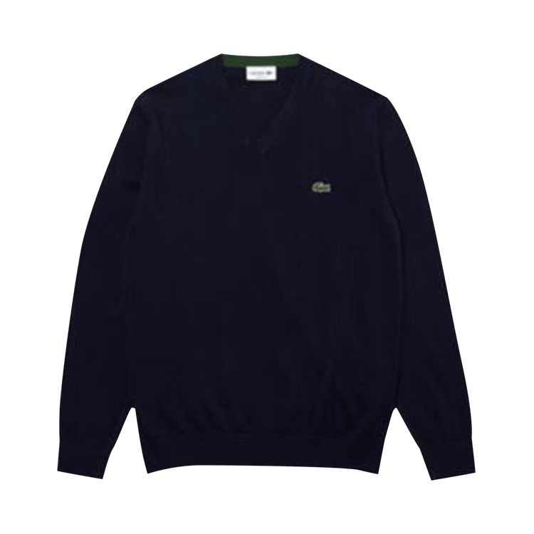 Lacoste Cotton V Neck Sweater "Navy Blue"