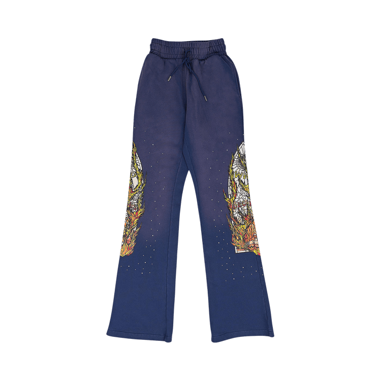 Who Decides War Flame Glass Sweatpants "Indigo"