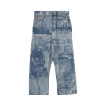 BAPE Overall Lasered Relaxed Fit 13oz Denim Pants "Blue"