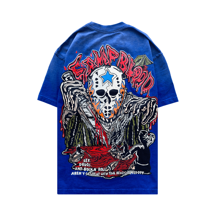 Warren Lotas Camp Blood T-Shirt "Faded Cobalt"