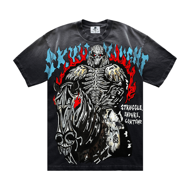 Warren Lotas Skull Knight T-Shirt "Sunfaded Black"